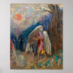 Jakob und der Engel Odilon Redon Poster