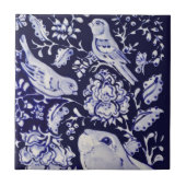 Jakobinerbären Vögel Blume Blau Top R Fliese (Vorderseite)