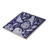 Jakobinerbären Vögel Blume Blau Top R Fliese (Seite)