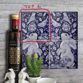 Jakobinerbären Vögel Blume Blaues Top L Fliese