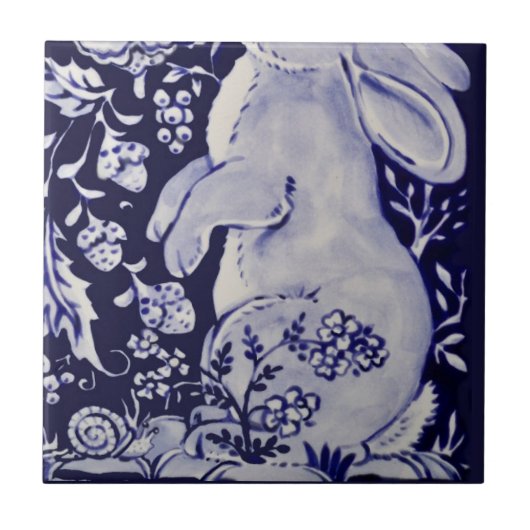 Jakobinerrinder Blume Blauer Untergrund R Fliese (Vorderseite)