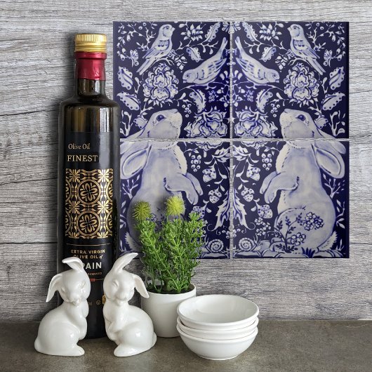 Jakobinerrinder Blume Blauer Untergrund R Fliese