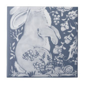 Jakobinerrinder Vögel Denim Blue White Bottom L Fliese (Vorderseite)