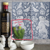 Jakobinerrinder Vögel Denim Blue White Bottom L Fliese