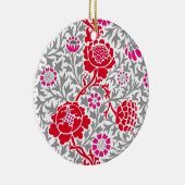 Jakobinflora, tiefrot, rosa und graue Keramik O Keramik Ornament (Rechts)