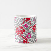 Jakobinflora, tiefrotes Rosa und Grau Kaffeetasse (Mittel)