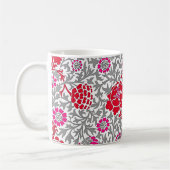 Jakobinflora, tiefrotes Rosa und Grau Kaffeetasse (Links)