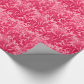 Jakobinische Blume Damask, Fuchsia und Light Pink Geschenkpapier (Ecke)