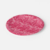 Jakobinische Blume Damask, Fuchsia und Light Pink Pappteller (Schrägansicht)