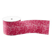 Jakobinische Blume Damask, Fuchsia und Light Pink Ripsband (Spule)