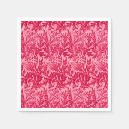 Jakobinische Blume Damask, Fuchsia und Light Pink Serviette (Vorderseite)