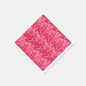 Jakobinische Blume Damask, Fuchsia und Light Pink Serviette (Ecke)