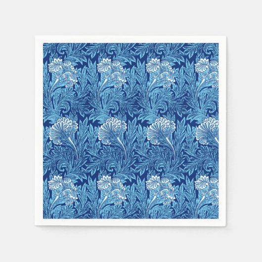 Jakobinische Blume Damask, Kobalt und Light Blue Serviette (Vorderseite)