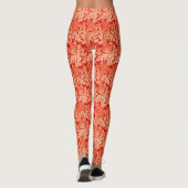 Jakobinische Blume Damask, Mandarin und Light Oran Leggings (Rückseite)