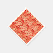 Jakobinische Blume Damask, Mandarin und Light Oran Serviette (Ecke)
