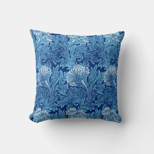 Jakobinische Blume Damask, Navy, Sky Blue und Whit Kissen