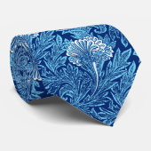 Jakobinische Blume Damask, Navy, Sky Blue und Whit Krawatte (Gerollt)
