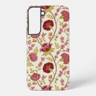 Jakobinische Florale Große Muster Rots Pinks Gold  Samsung Galaxy Hülle