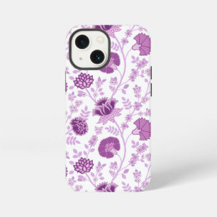 Jakobinisches großes Blumenmuster Rosa auf Weiß iPhone 13 Mini Hülle