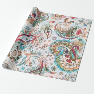 Jakobinisches nahtloses Muster Hintergrund der Blu Geschenkpapier