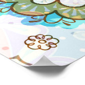 Jakobinisches nahtloses Muster Hintergrund der Blu Poster (Ecke)