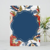 Jakobinrot und blau Blanke Einladung (Stehend Vorderseite)