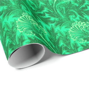 Jakobische Blume Damask, Emerald und Lime Green Geschenkpapier
