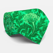 Jakobische Blume Damask, Emerald und Lime Green Krawatte (Gerollt)