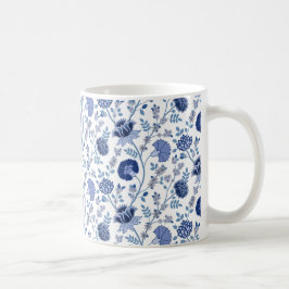 Jakobobsflorale Blues über Weiß Kaffeetasse