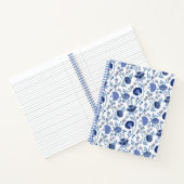 Jakobobsflorale Blues über Weiß Notizblock (Innenseite)