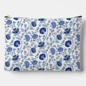 Jakobobsflorale Blues über Weiß Zubehörtasche (Vorderseite)