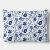 Jakobobsflorale Blues über Weiß Zubehörtasche (Rückseite)