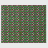 Jakobsblume - rosa, grün, Schokolade Geschenkpapier (Flach)