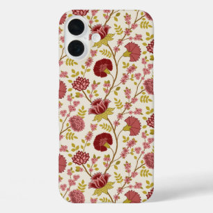 Jakobsbraun Muster Reds Pinks Gold Creme iPhone 16 Plus Hülle