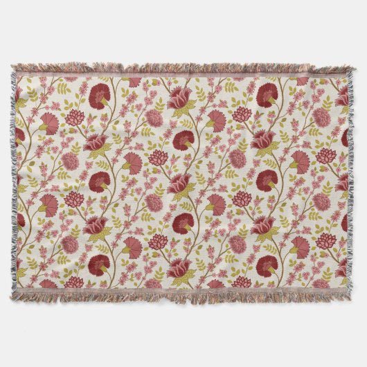 Jakobsbraun Muster Reds Pinks Gold Creme Decke (Vorderseite)