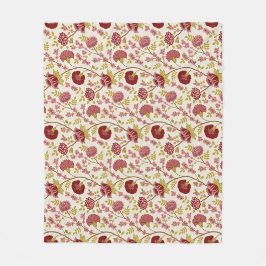 Jakobsbraun Muster Reds Pinks Gold Creme Fleecedecke (Vorderseite)