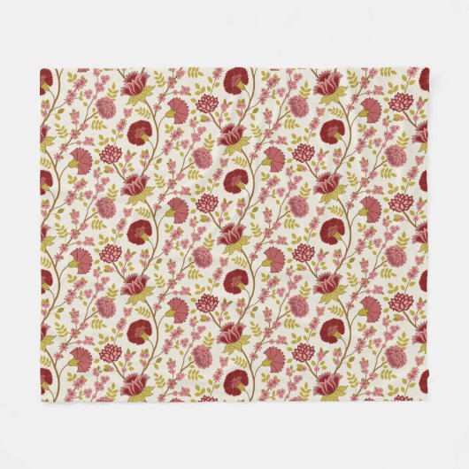 Jakobsbraun Muster Reds Pinks Gold Creme Fleecedecke (Vorderseite (Horizontal))