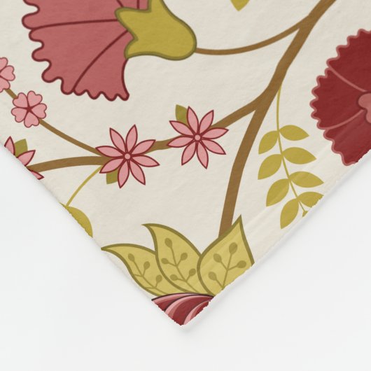 Jakobsbraun Muster Reds Pinks Gold Creme Fleecedecke (Ecke)