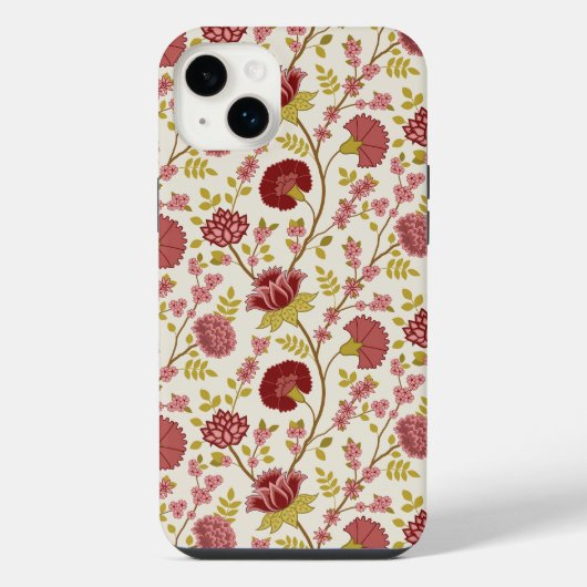 Jakobsbraun Muster Reds Pinks Gold Creme iPhone Hülle (Rückseite)