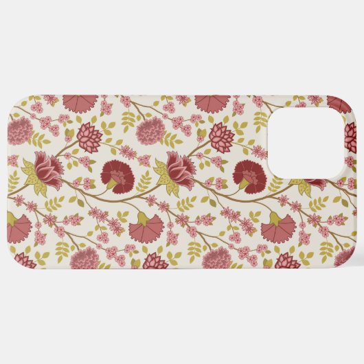 Jakobsbraun Muster Reds Pinks Gold Creme iPhone Hülle (Rückseite (Horizontal))