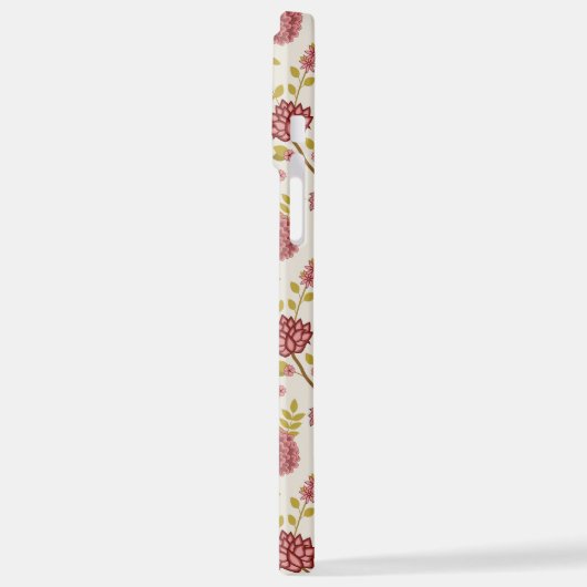 Jakobsbraun Muster Reds Pinks Gold Creme iPhone Hülle (Linke Seite)