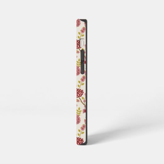 Jakobsbraun Muster Reds Pinks Gold Creme iPhone Hülle (Linke Seite)