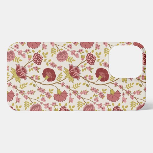 Jakobsbraun Muster Reds Pinks Gold Creme iPhone Hülle (Rückseite (Horizontal))