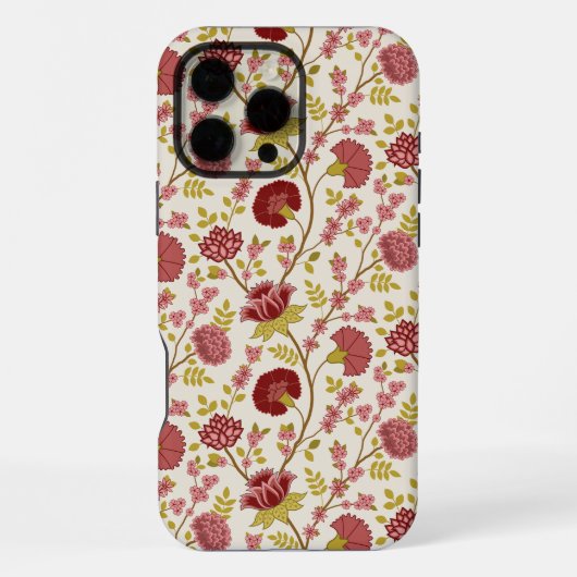 Jakobsbraun Muster Reds Pinks Gold Creme iPhone Hülle (Rückseite)