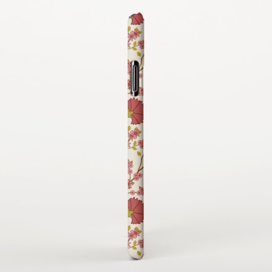 Jakobsbraun Muster Reds Pinks Gold Creme iPhone Hülle (Rechte Seite)