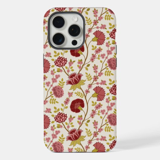 Jakobsbraun Muster Reds Pinks Gold Creme iPhone Hülle (Rückseite)