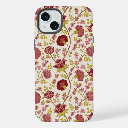 Jakobsbraun Muster Reds Pinks Gold Creme iPhone Hülle (Rückseite)