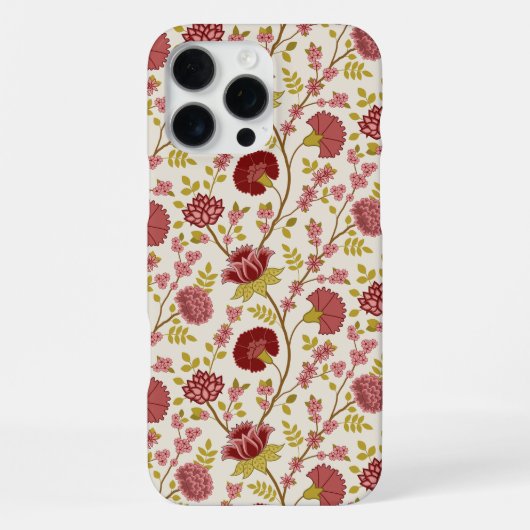 Jakobsbraun Muster Reds Pinks Gold Creme iPhone Hülle (Rückseite)