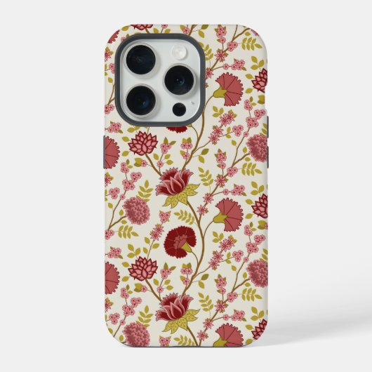 Jakobsbraun Muster Reds Pinks Gold Creme iPhone Hülle (Rückseite)
