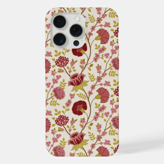 Jakobsbraun Muster Reds Pinks Gold Creme iPhone Hülle (Rückseite)